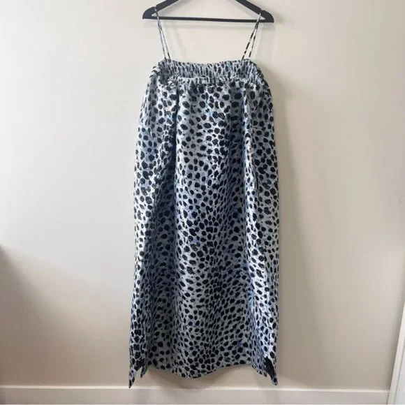 NWT GANNI leopard jacquard dress Size 42 - Picture 6 of 12